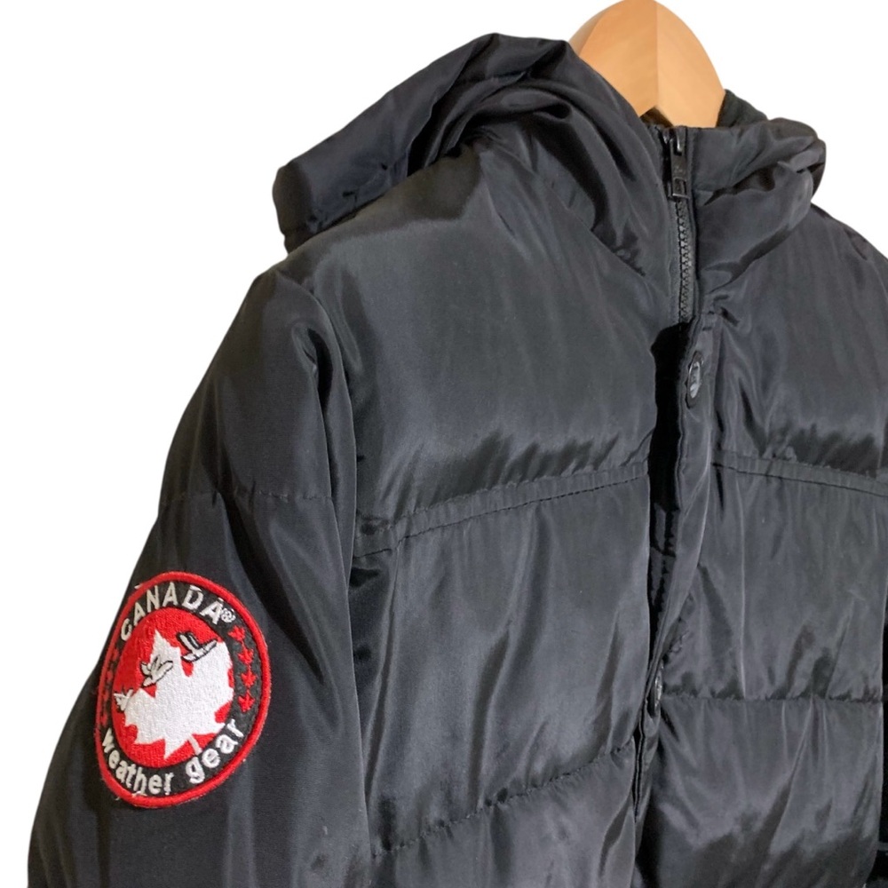 Canada Weather Gear Kids Hooded Jacket Zip Up Button Size Large (14/16) Black - Picture 9 of 9